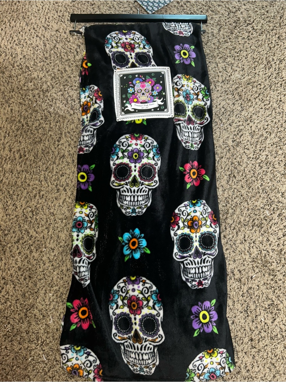 Sugar Skull Halloween Throw